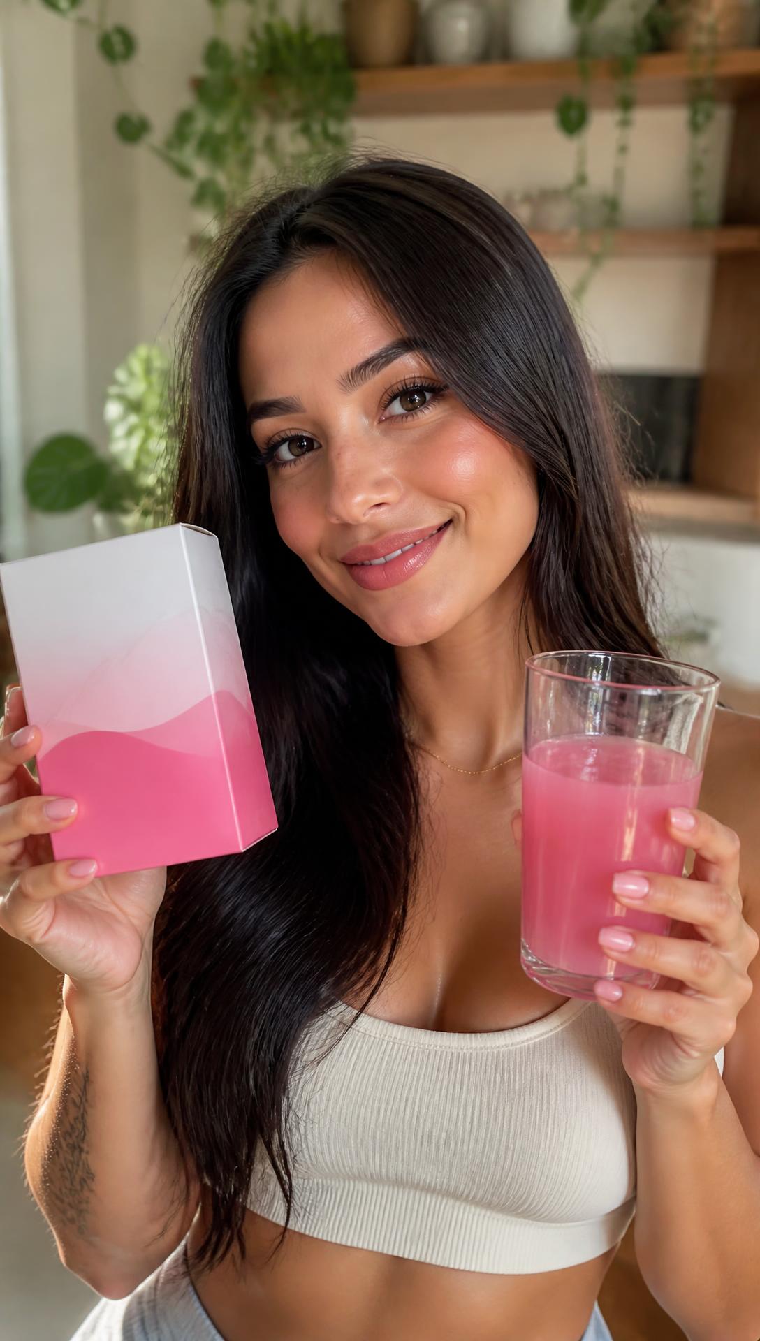 Influencer falando sobre o Colágeno Beauty Skin